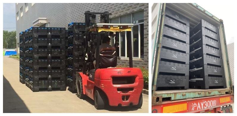 product-800-390 Heavy duty Plastic Collapsible Pallet Bins